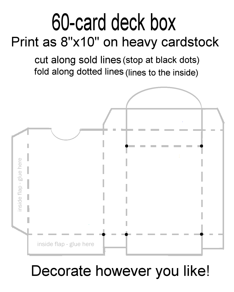 60 Card Deck Box Template For Magic Pokemon Yu Gi Oh Etc Youre inside proportions 800 X 1000