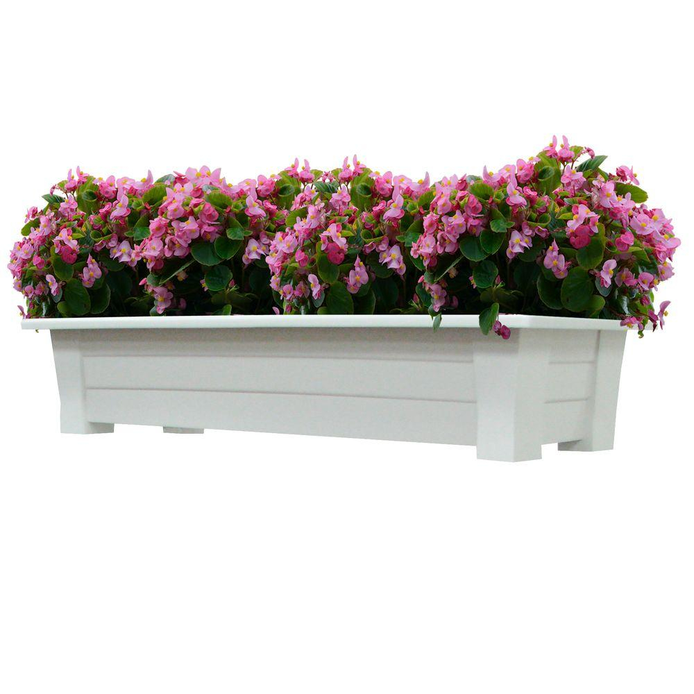 Adams Manufacturing 36 In X 15 In White Resin Deck Planter 9302 48 with regard to sizing 1000 X 1000