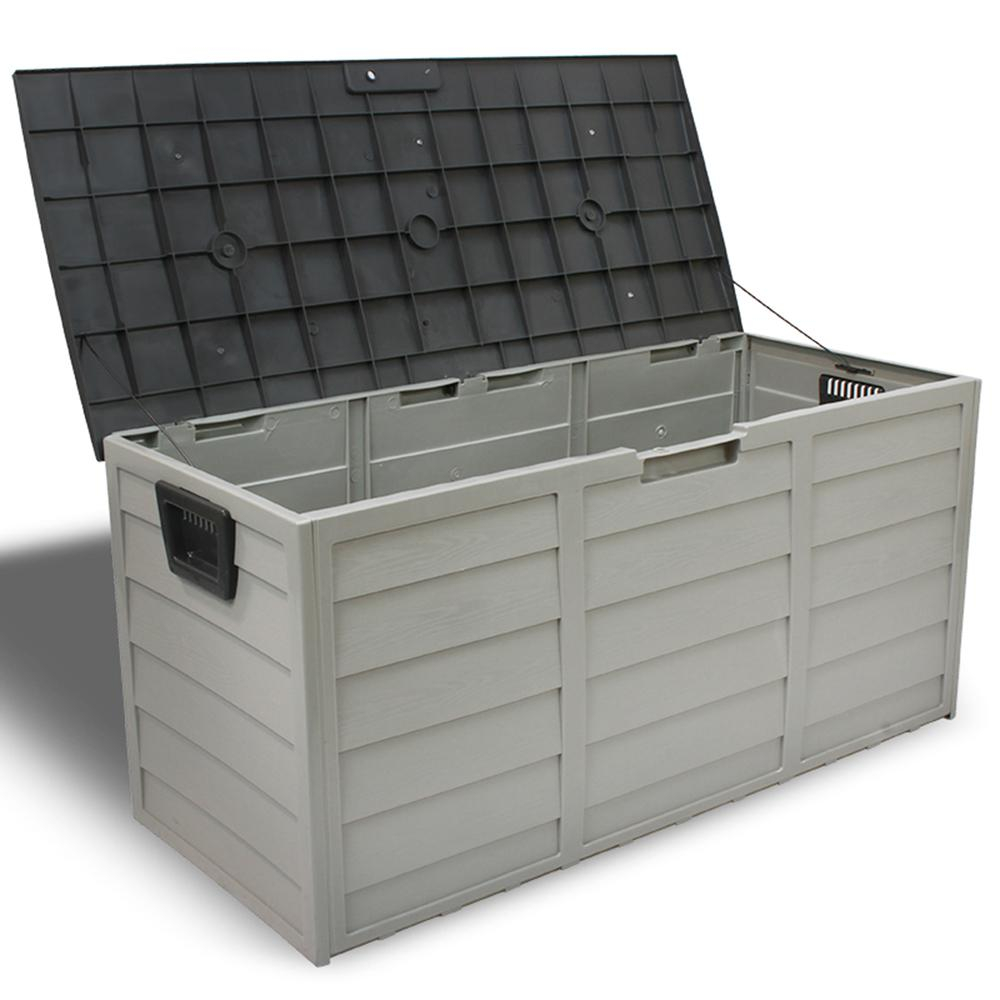Barton 44 In X 194 In Patio Deck Storage Box In Grey 94008 The inside proportions 1000 X 1000