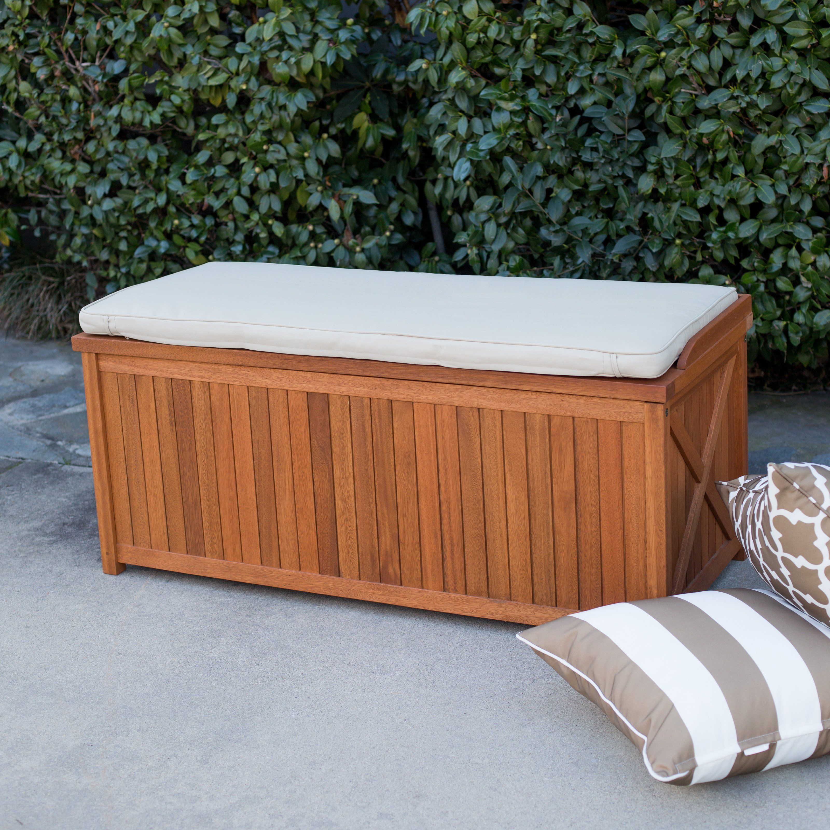 Belham Living Brighton 48 In Outdoor Storage Deck Box With Cushion for size 3200 X 3200