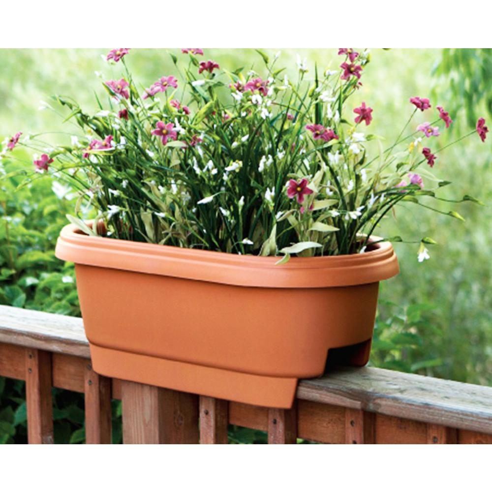 Bloem Deck Rail Planter 24 In Terra Cotta Plastic Deck Rail Planter inside proportions 1000 X 1000