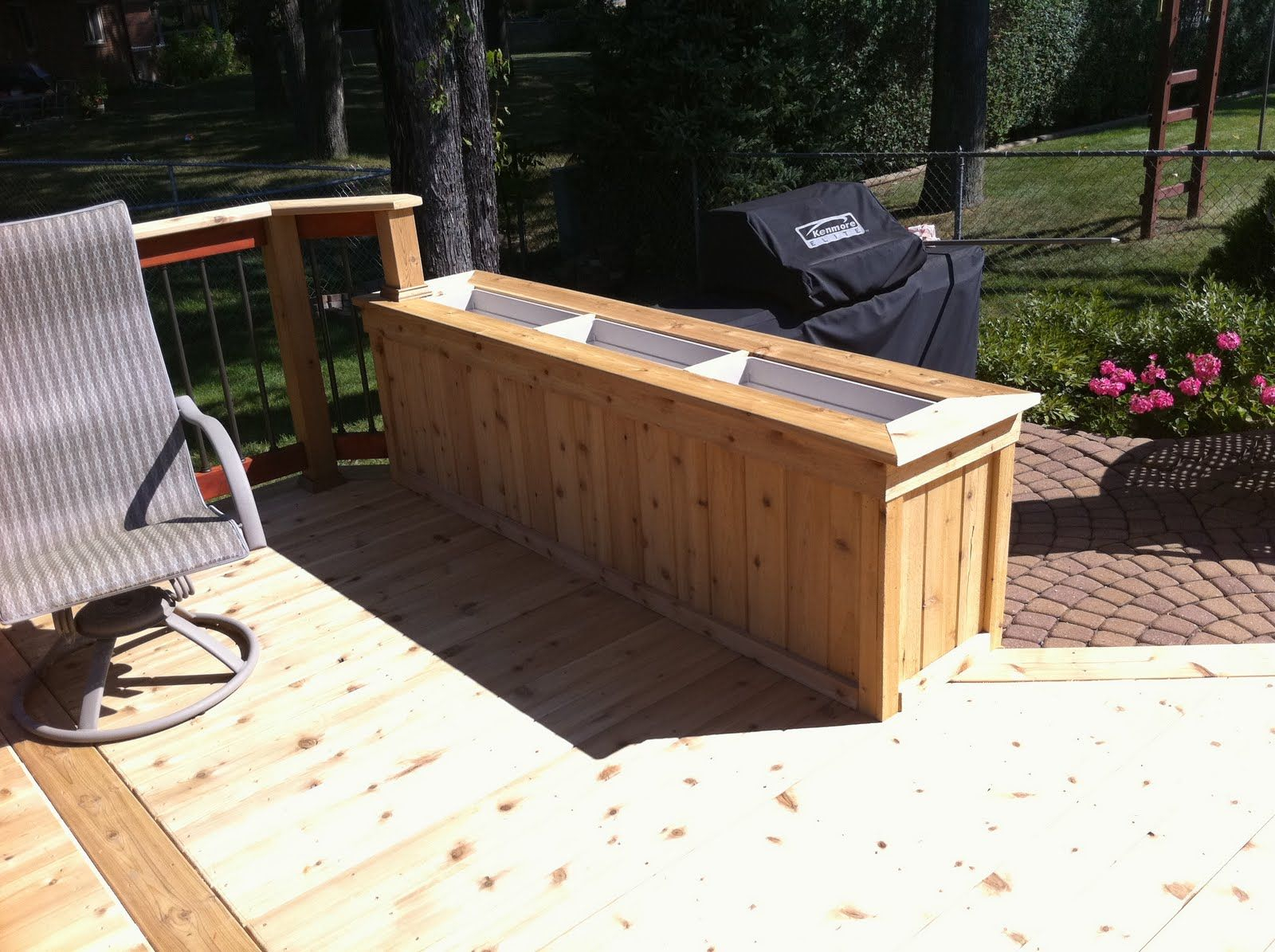 Deck Planter Boxes Cedar Planter Box Built From Tongue And Groove pertaining to sizing 1600 X 1195