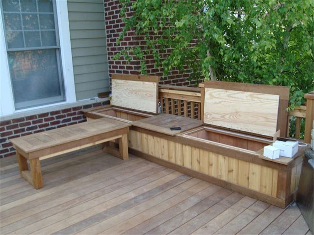 Deck Storage Bench And Shelf Fromy Love Design Top Features Deck intended for sizing 1024 X 768