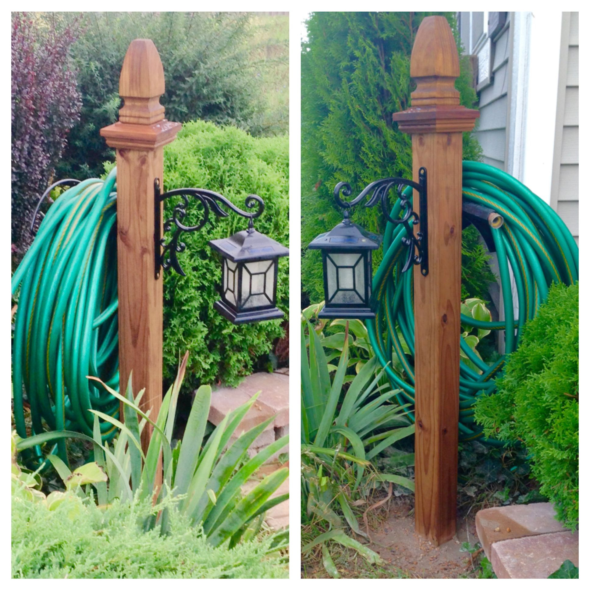 Diy Hose And Lantern Holder 4x4x4 Deck Post Quikrete Deck Post within dimensions 1936 X 1936