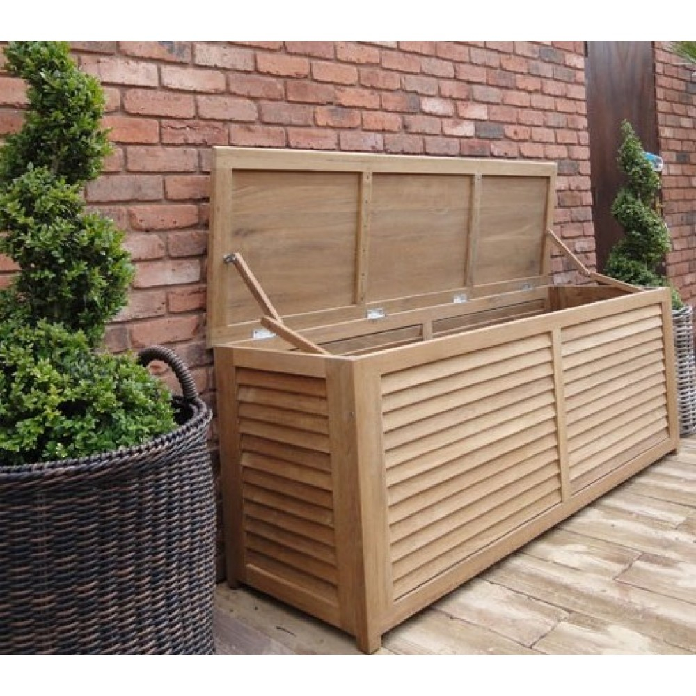 Fsc Teak 18m Garden Cushion Storage Box Posh Garden Furniture Centre throughout size 1000 X 1000