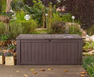 Garden Storage Bench Box Large 570l Keter Resin Furniture Lockable regarding proportions 1500 X 1238