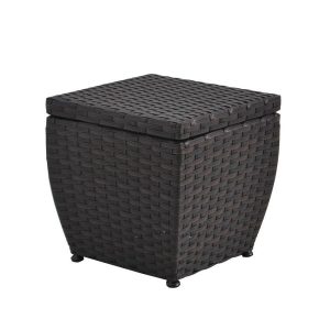 Garden Treasures Folcroft 17 In L X 17 In W 30 Gallon Brown Deck Box pertaining to size 900 X 900