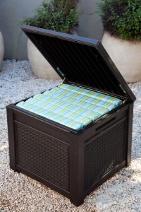 Keter 55 Gallon Storage Cube Rattan Resin Deck Box Brown Walmart regarding sizing 1498 X 2246