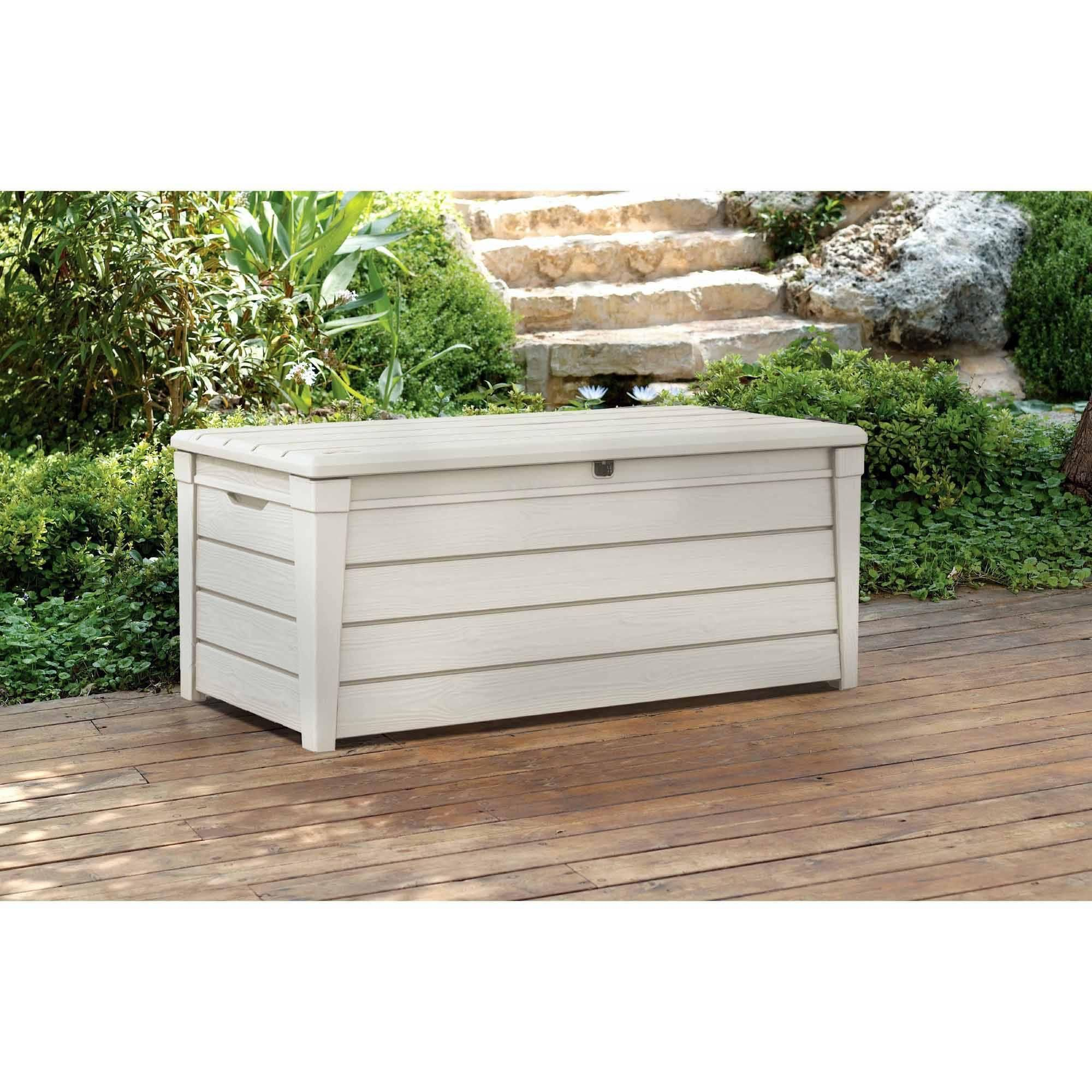 Keter Brightwood Outdoor Plastic Deck Storage Container Box 120 Gal throughout sizing 2000 X 2000