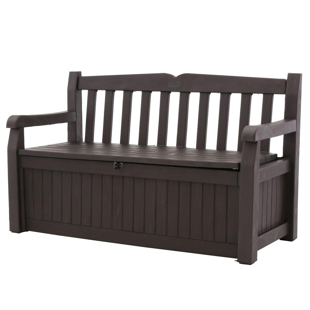 Keter Eden 70 Gal Outdoor Garden Patio Deck Box Storage Bench In for measurements 1000 X 1000