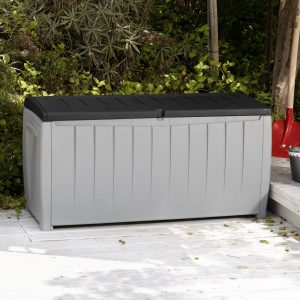 Keter Novel 90 Gal Outdoor Plastic Deck Box Brown Walmart intended for size 1600 X 1600