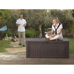 Keter Rockwood Huge Plastic Garden Storage Deck Box 570 Litre within proportions 1000 X 1000