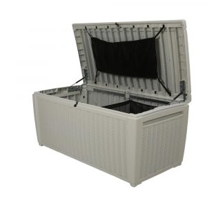 Keter Sumatra 135 Gal Pool Storage Deck Box White 235178 The pertaining to measurements 1000 X 1000