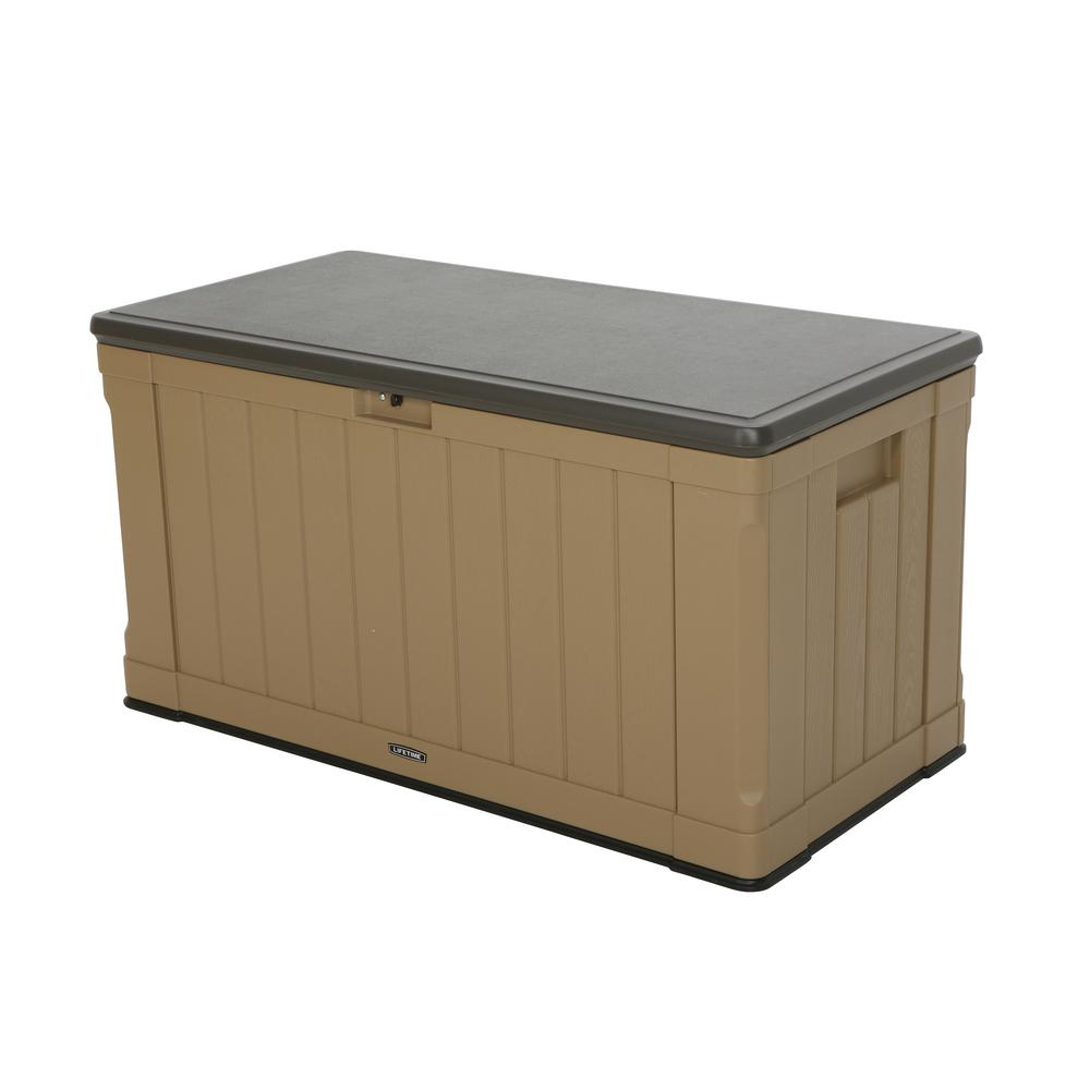 Lifetime 116 Gal Polyethylene Outdoor Deck Box throughout proportions 1000 X 1000