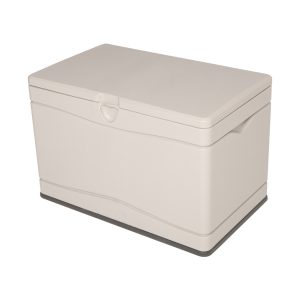 Lifetime Products 40 In L X 24 In W 80 Gallon Tan Resin Deck Box At throughout proportions 900 X 900