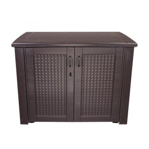 Outdoor Patio Cabinet Brown Waterproof Storage Box Deck Lockable with sizing 1000 X 1000