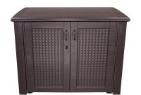 Rubbermaid Patio Chic 123 Gal Resin Basket Weave Patio Cabinet In within proportions 1000 X 1000