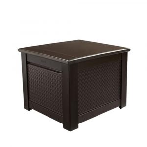Rubbermaid Patio Chic 56 Gal Resin Basket Weave Patio Storage Cube for proportions 1000 X 1000