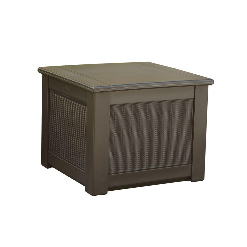 Rubbermaid Rattan 56 Gal Resin Storage Cube Deck Box 1837309 The intended for dimensions 1000 X 1000