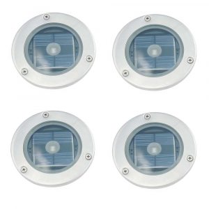 Set Of 4 Solar Round Decking Lights with regard to dimensions 1000 X 1000