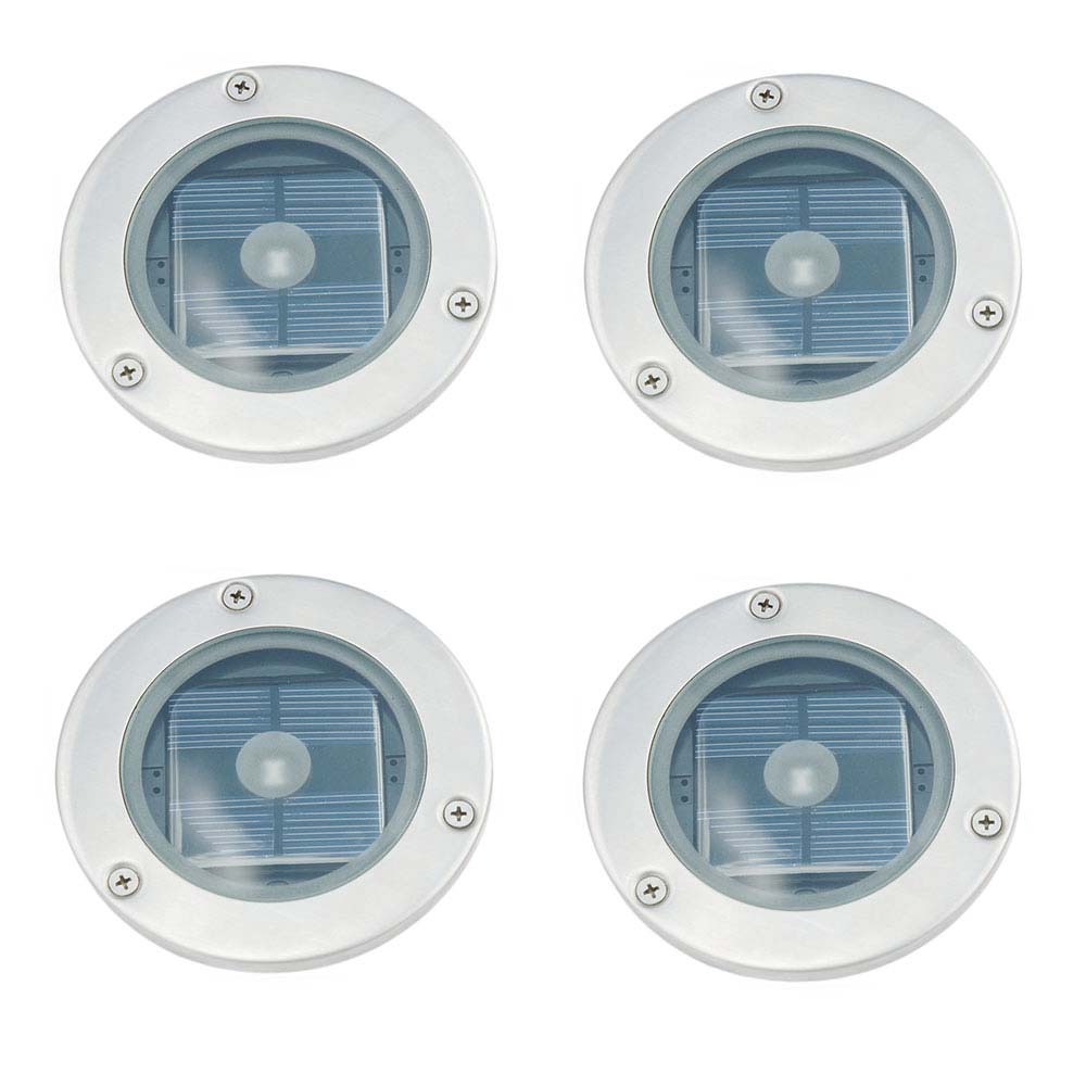 Set Of 4 Solar Round Decking Lights with regard to dimensions 1000 X 1000