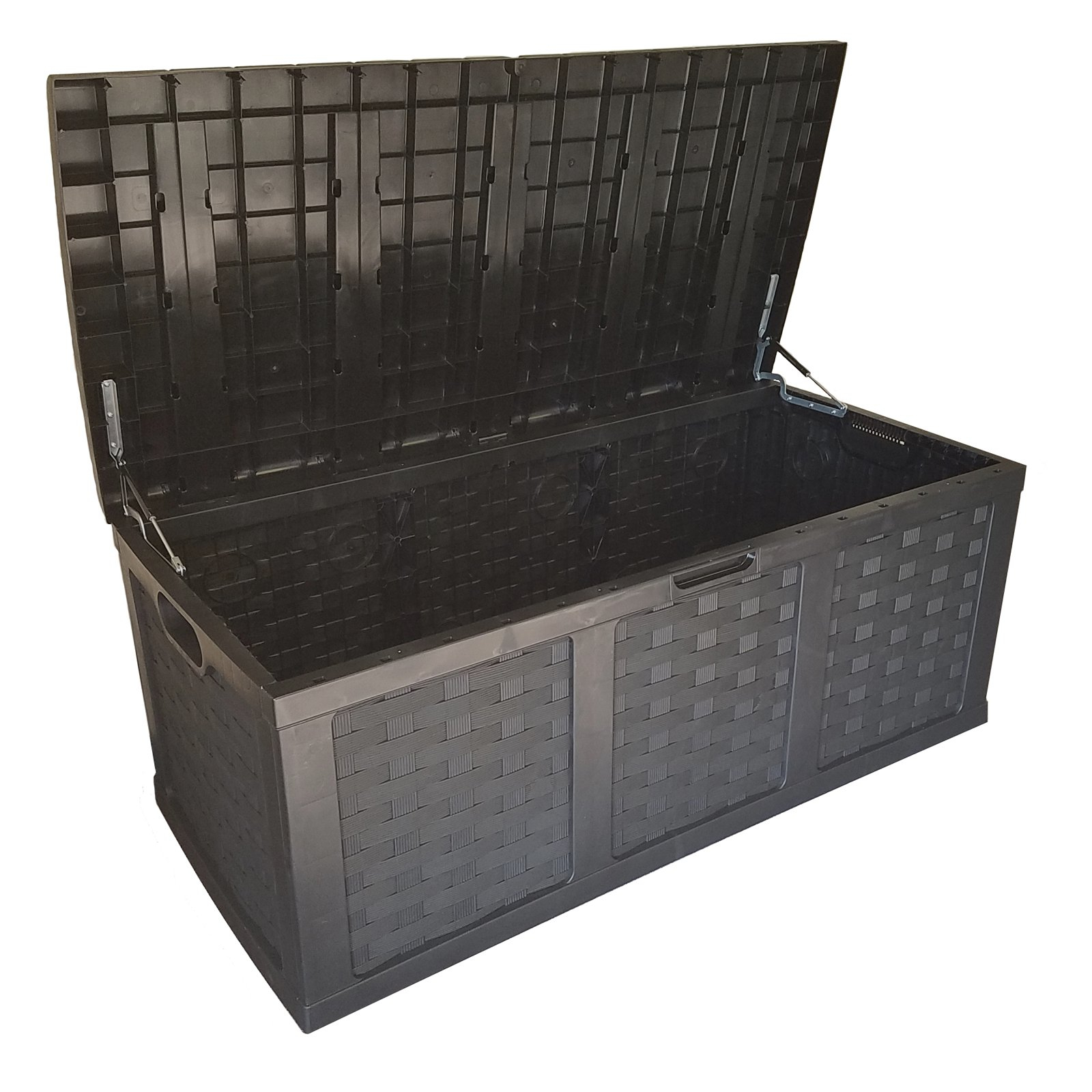 Starplast 153 Gallon Plastic Deck Box Black Walmart with dimensions 1600 X 1600