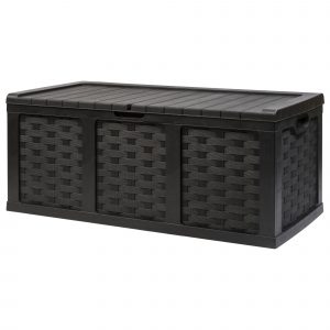 Starplast 153 Gallon Plastic Deck Box Black Walmart with dimensions 2000 X 2000