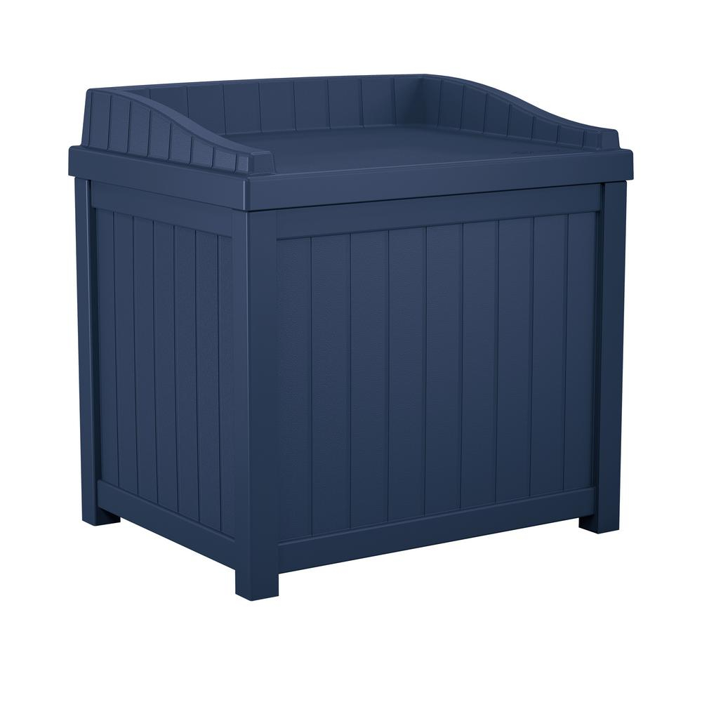 Suncast 22 Gal Navy Blue Small Storage Seat Deck Box Ss1000nd The within dimensions 1000 X 1000