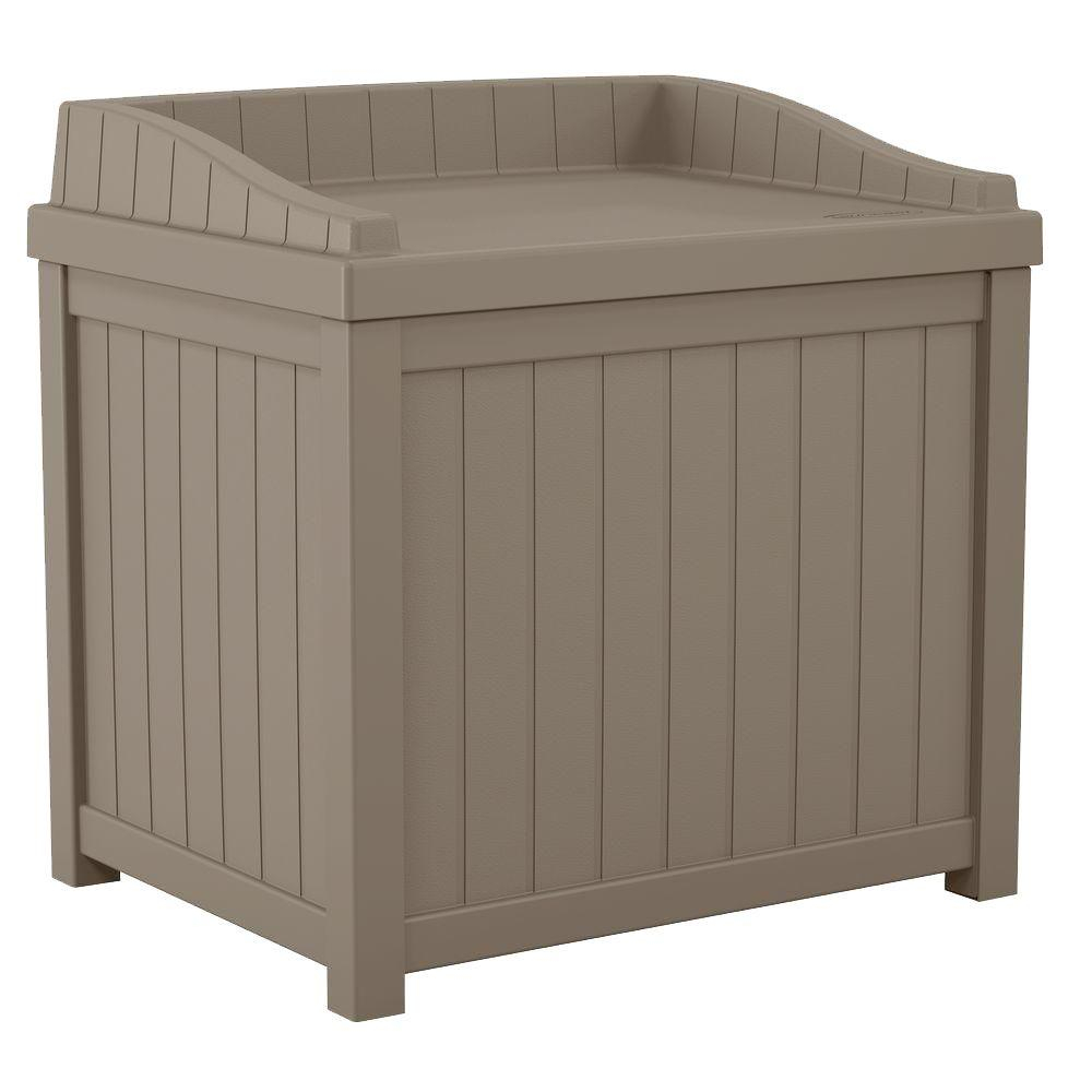 Suncast 22 Gal Taupe Small Storage Seat Deck Box Ss1000dtd The pertaining to proportions 1000 X 1000