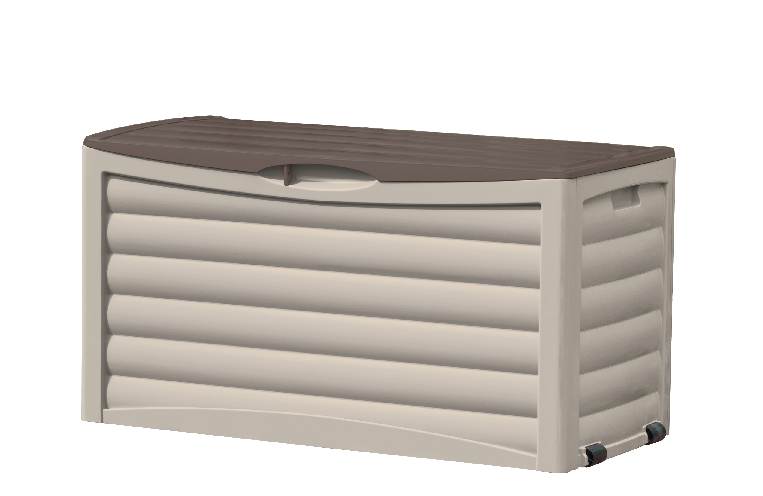 Suncast 83 Gallon Resin Deck Box Light Taupe Mocha Db8300 with proportions 2541 X 1650