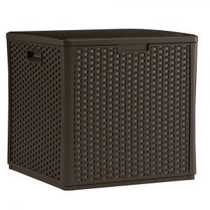 Suncast Wicker 60 Gal Resin Storage Cube Deck Box Bmdb60 The Home throughout measurements 1000 X 1000