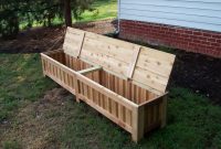 Waterproof Deck Box Wooden Outdoor Storage Bin Garden Patio with sizing 1024 X 768