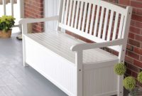 White Wood 4 Ft Outdoor Patio Garden Bench Deck Box With Storage In with regard to dimensions 1500 X 1500