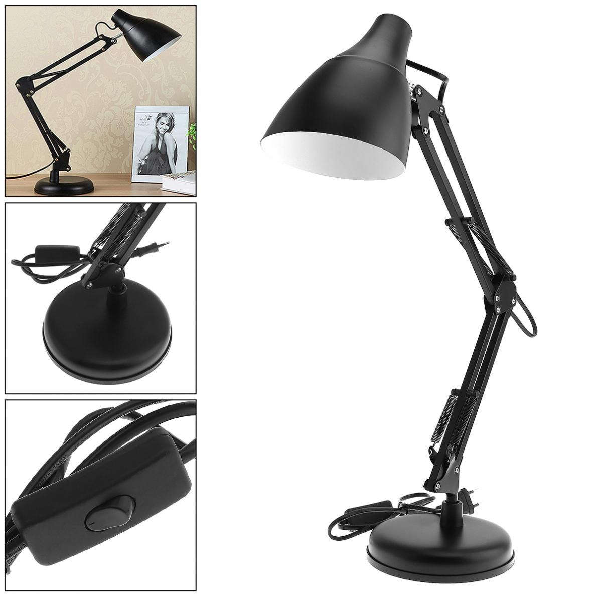 2019 Black Desk Lamp E27 Flexible Swing Arm Table Reading Light Lamp W Light Base Mount Clip 360 Rotation For Office Home Bedroom From Stylenew throughout dimensions 1190 X 1190