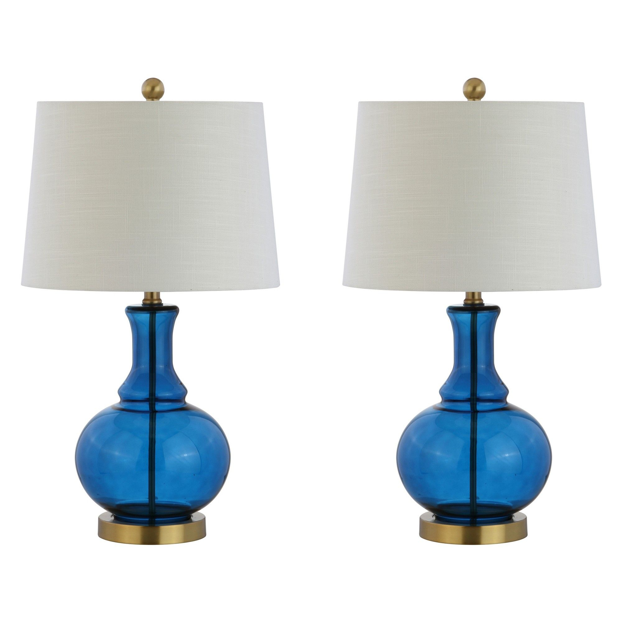 25 Lavelle Glass Led Table Lamp Set Of 2 Cobalt Includes within measurements 2000 X 2000