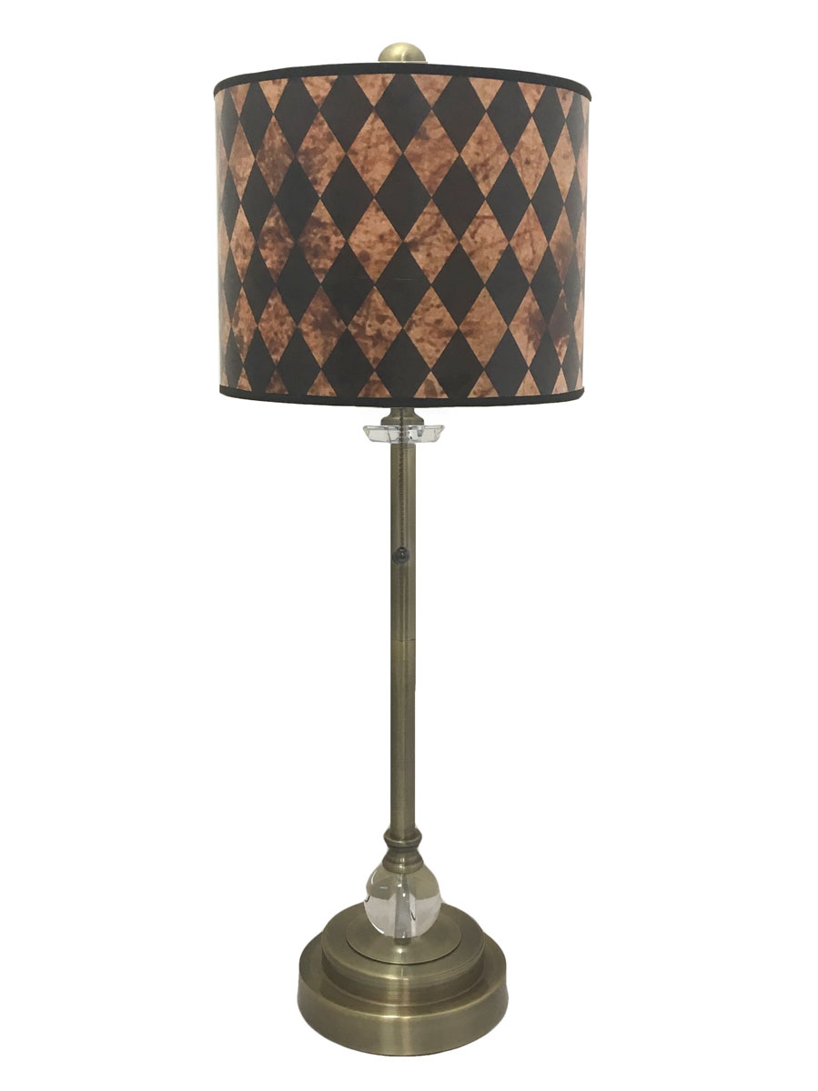 28 Crystal Table Lamp With Vertical Black Diamond On Papyrus Design Hardback Lamp Shade pertaining to proportions 899 X 1200