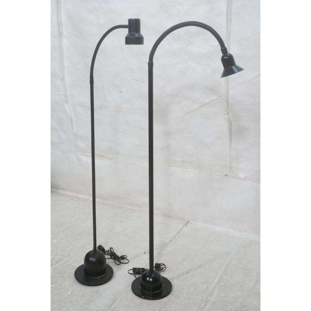 2pc Black Enamel Goose Neck Modernist Floor Lamps inside sizing 1000 X 1000