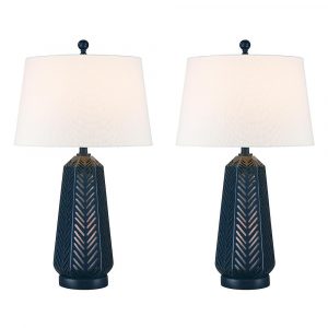 30 In Navy Blue Indoor Table Lamp Set intended for proportions 1000 X 1000