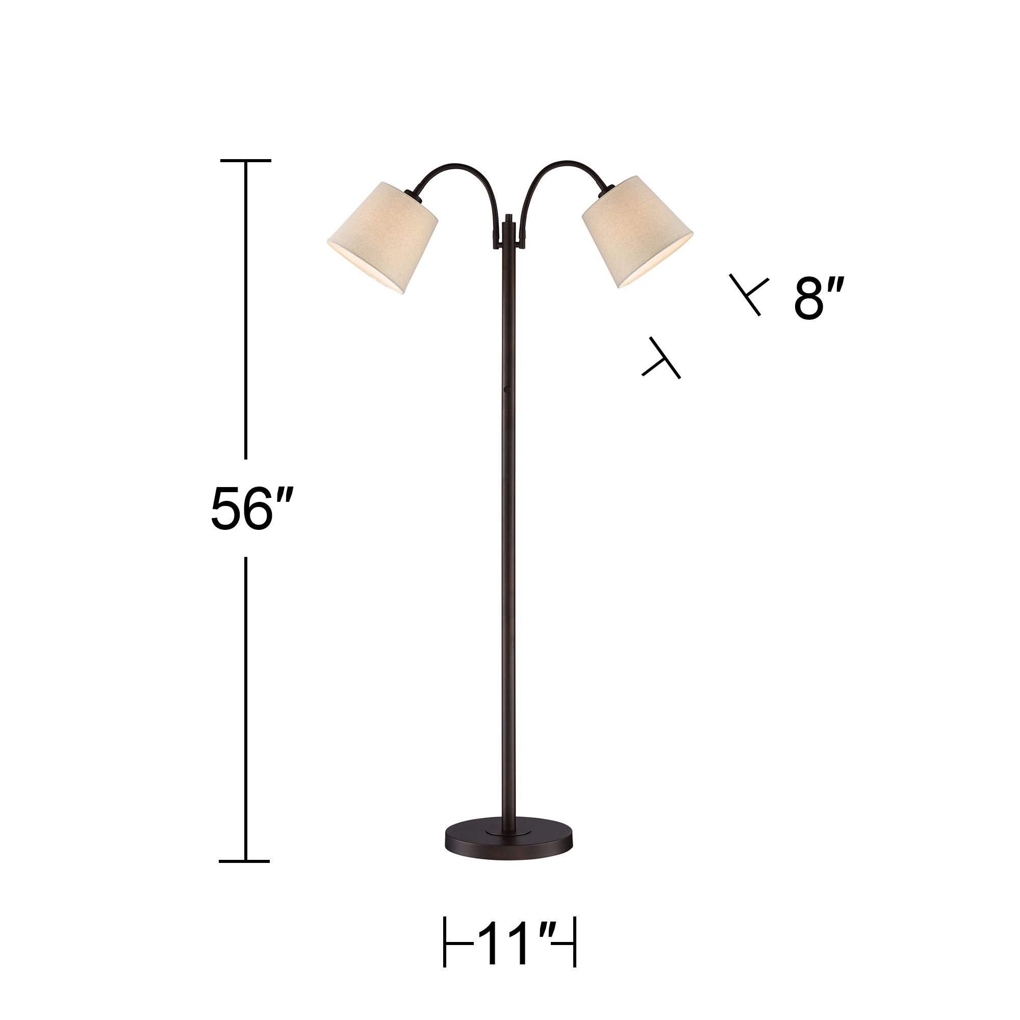 360 Lighting Modern Floor Lamp Dark Bronze Twin Arm pertaining to size 2000 X 2000