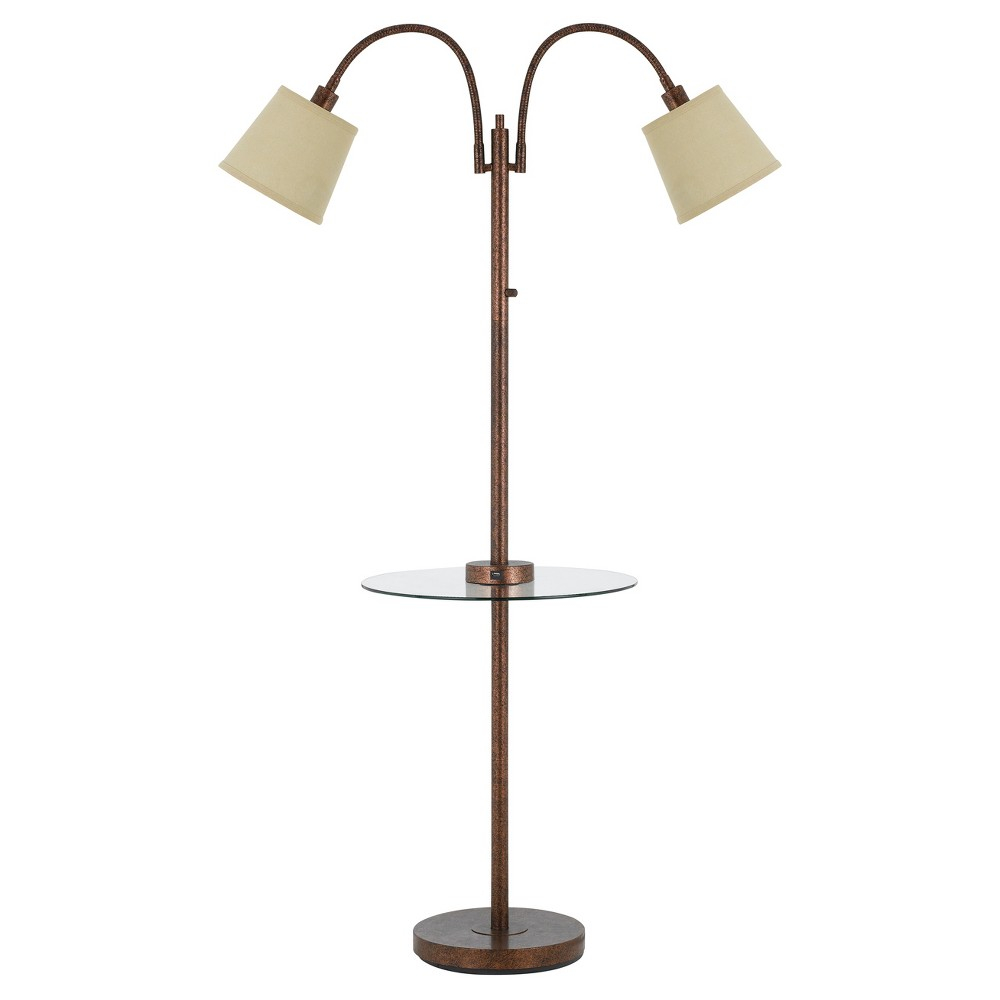 40w 3 Way Gail Metal Double Gooseneck Floor Lamp With Glass with dimensions 1000 X 1000