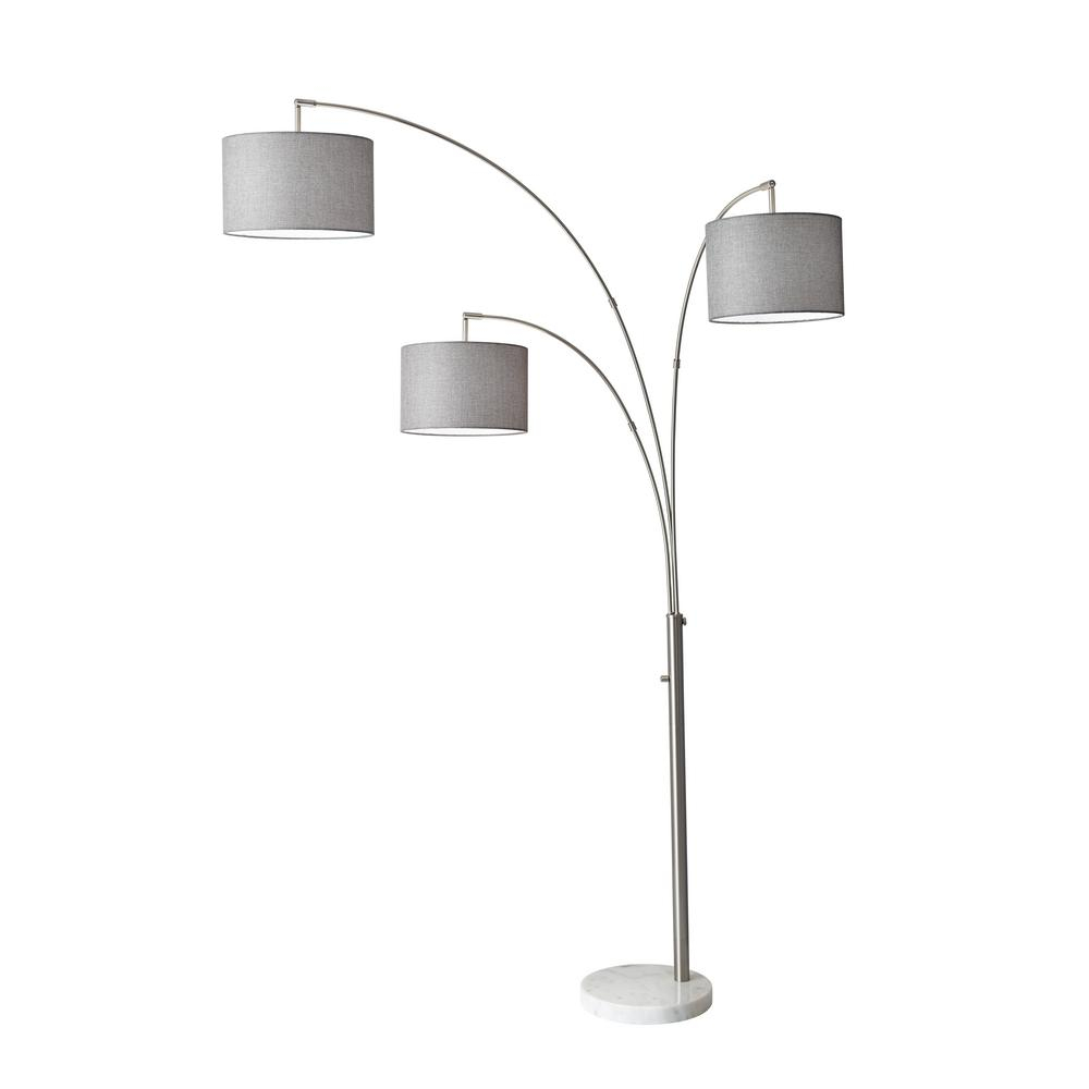 74 In Steel Bowery 3 Arm Arc Lamp throughout sizing 1000 X 1000