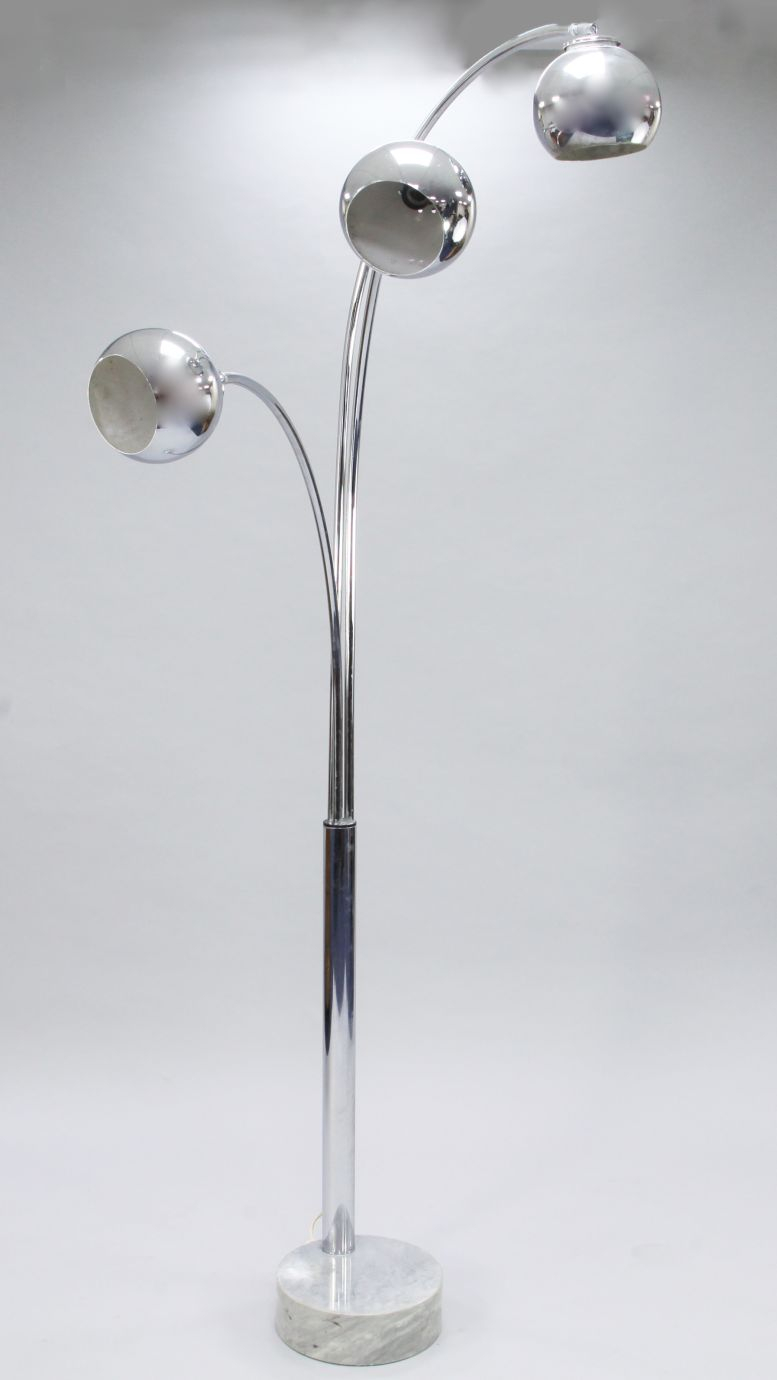 A 20th Century Chrome Triple Arc Floor Lamp With Ball inside size 777 X 1380