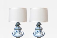 A Good Pair Of Meissen Blue Onion Pattern Oil Lamps Now Electrified for sizing 1400 X 1400