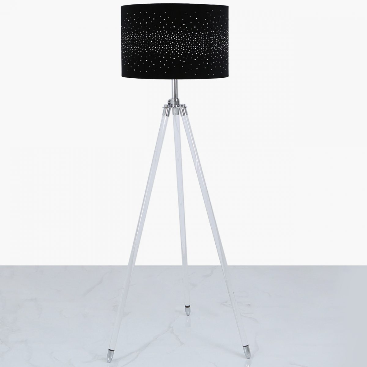 Acrylic Tripod Floor Lamp Black Velvet throughout size 1280 X 1280