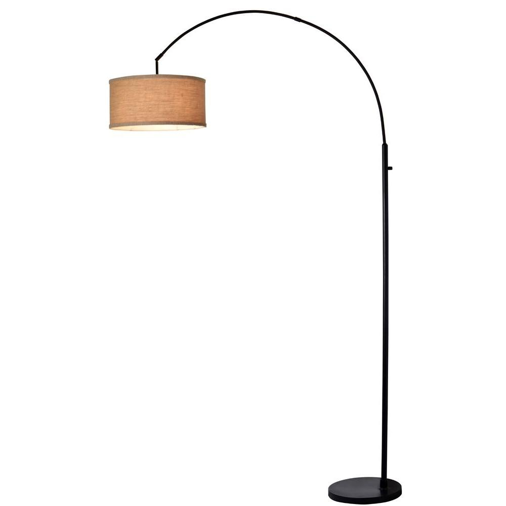 Adesso 78 In Arc Floor Lamp With Burlap Shade Lighting in dimensions 1000 X 1000