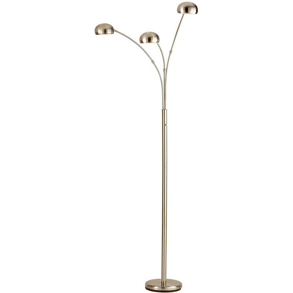 Adesso Domino 84 In Satin Steel Arc Floor Lamp within sizing 1000 X 1000