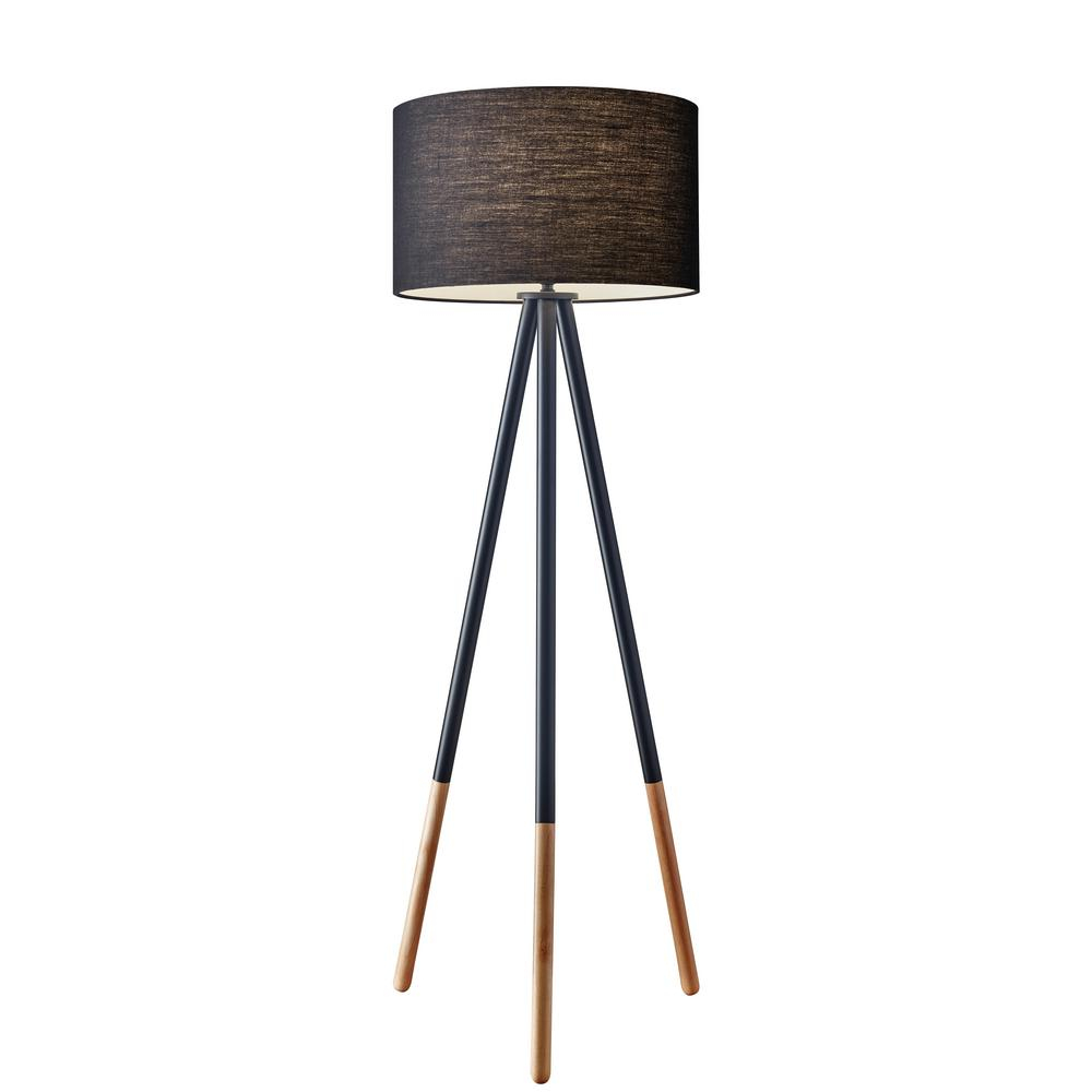 Adesso Louise 60 In Black Tripod Floor Lamp with regard to sizing 1000 X 1000