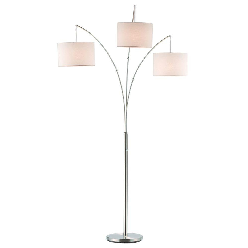 Adesso Trinity 82 In Satin Steel Arc Lamp within sizing 1000 X 1000