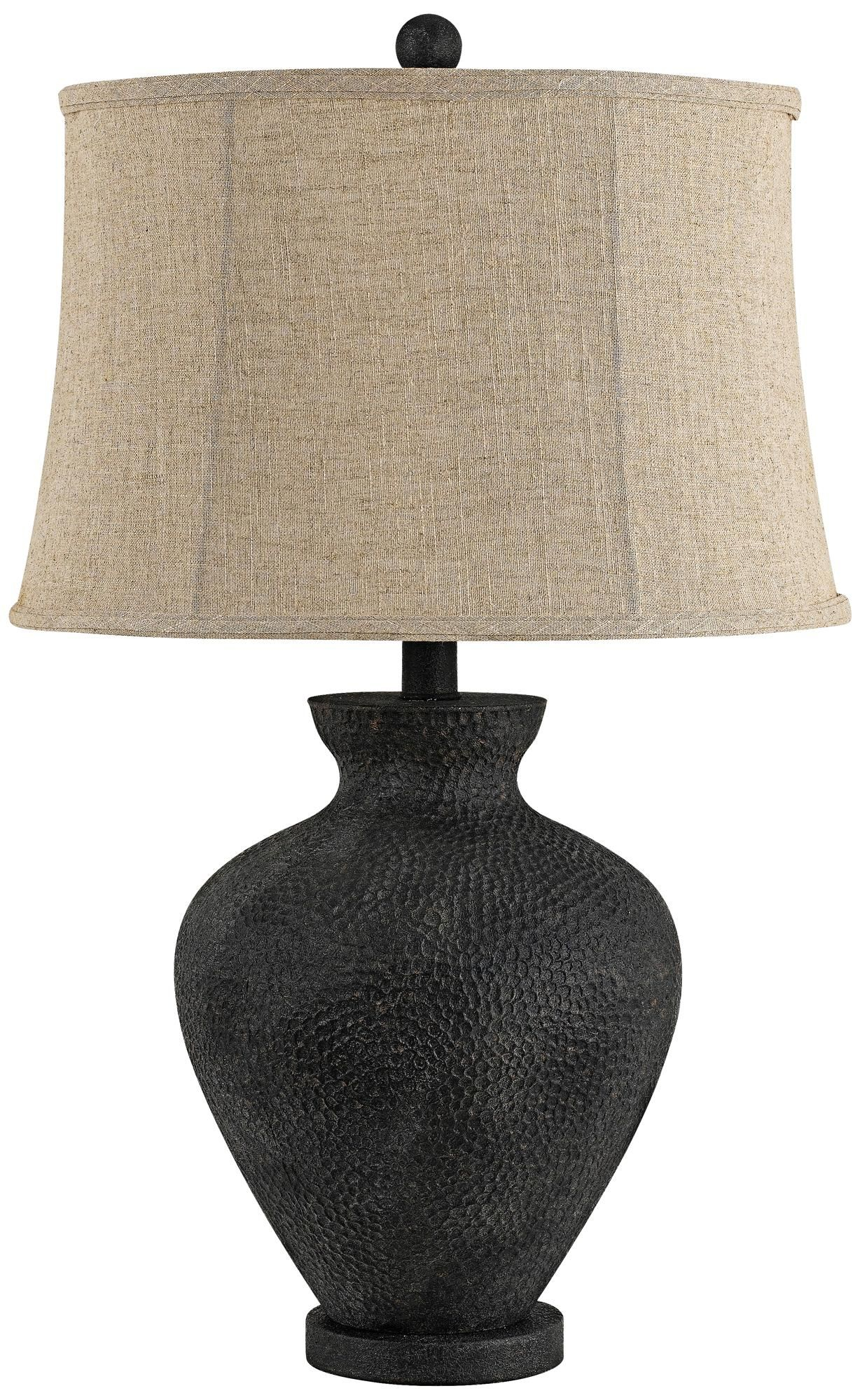 Ahumada Charcoal Black Hammered Metal Table Lamp Metal intended for measurements 1228 X 2000