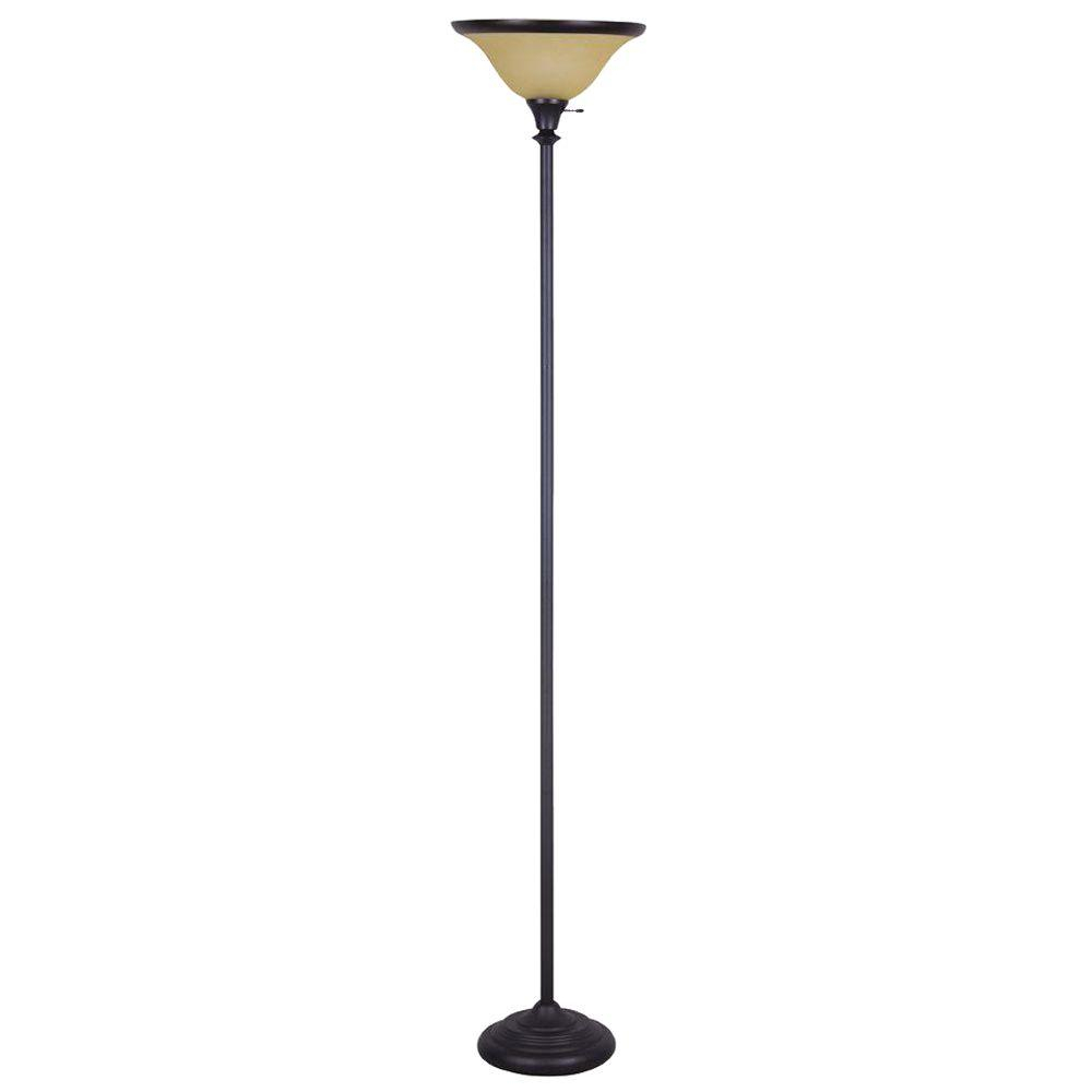 Alsy 71 In Oil Rubbed Bronze Floor Lamp With Glass Shade pertaining to size 1000 X 1000